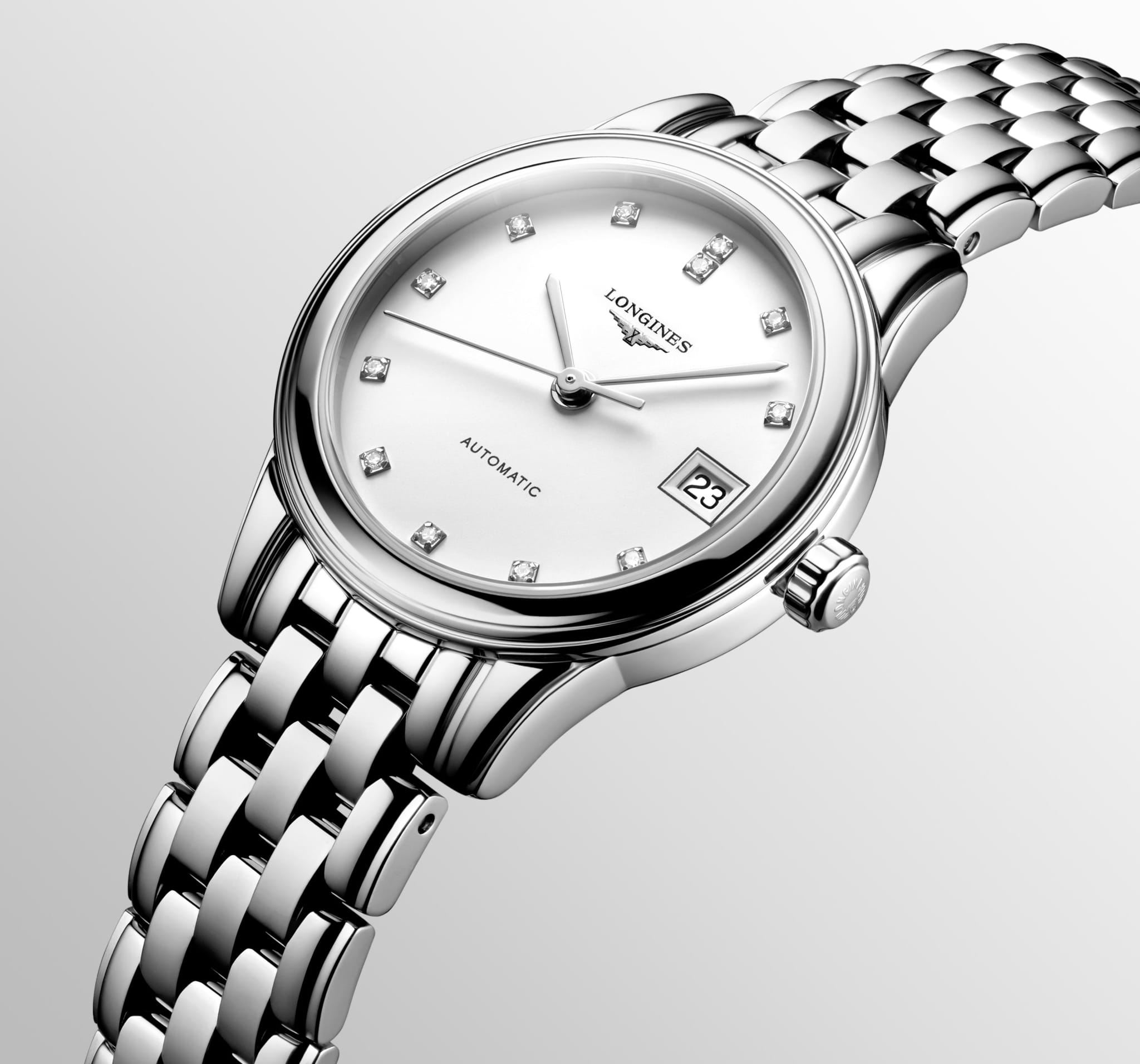 Longines Longines Flagship L4.274.4.27.6 женские часы белый циферблат на запястье
