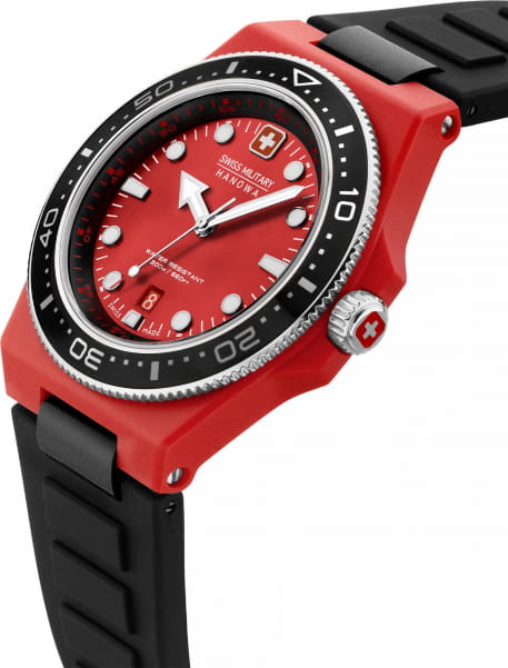 Swiss Military Hanowa Swiss Military Hanowa Ocean Pioneer SMWGN0001183,  швейцария мужские часы на браслете силикон боковой вид