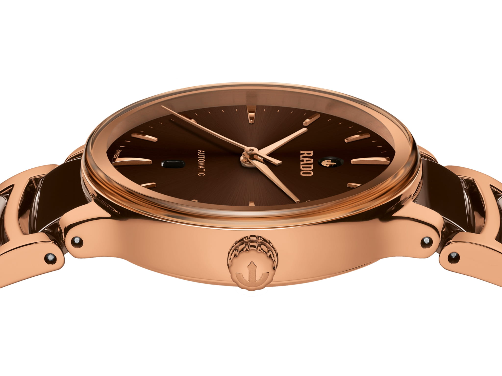 Rado Rado Centrix R30024302, centrix швейцария женские часы на браслете высокотехнологичная керамика + нержавеющая сталь с pvd покрытием боковой вид