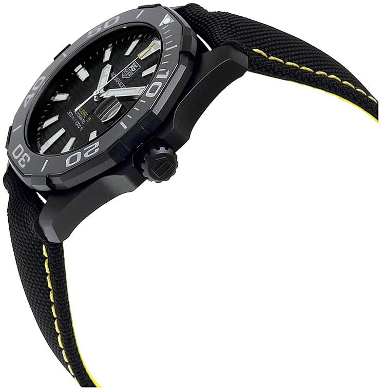TAG Heuer TAG Heuer Aquaracer WAY218A.FC6362, aquaracer швейцария мужские часы на браслете нейлон боковой вид