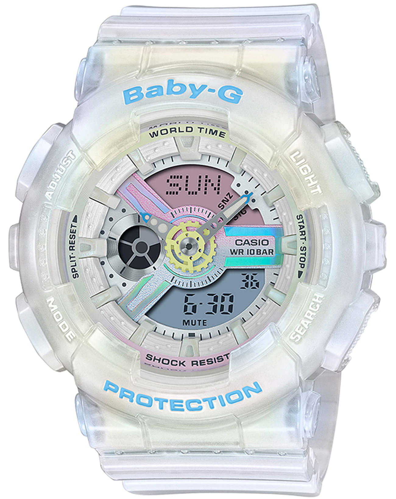 Casio Casio Baby-G BA-110PL-7A2  BA-110PL-7A2ER кварцевые женские часы цветной циферблат, браслет полимер — вид спереди