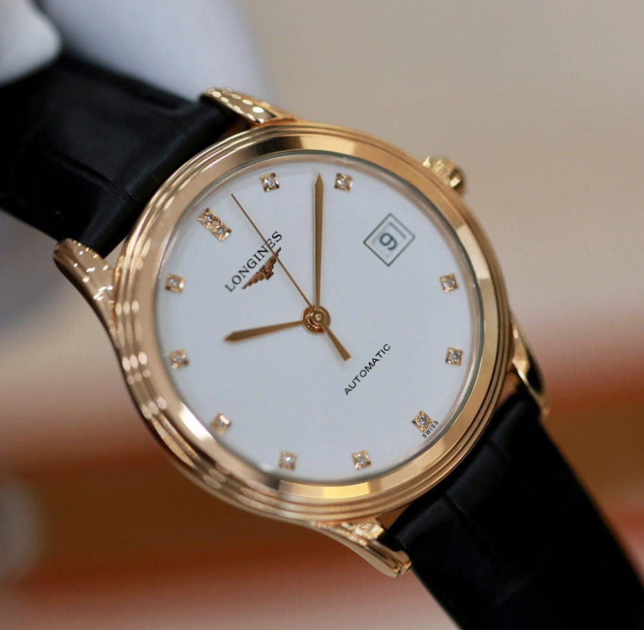 Longines Longines Flagship L4.774.8.27.2 швейцария наручные мужские часы заводная головка с логотипом Longines