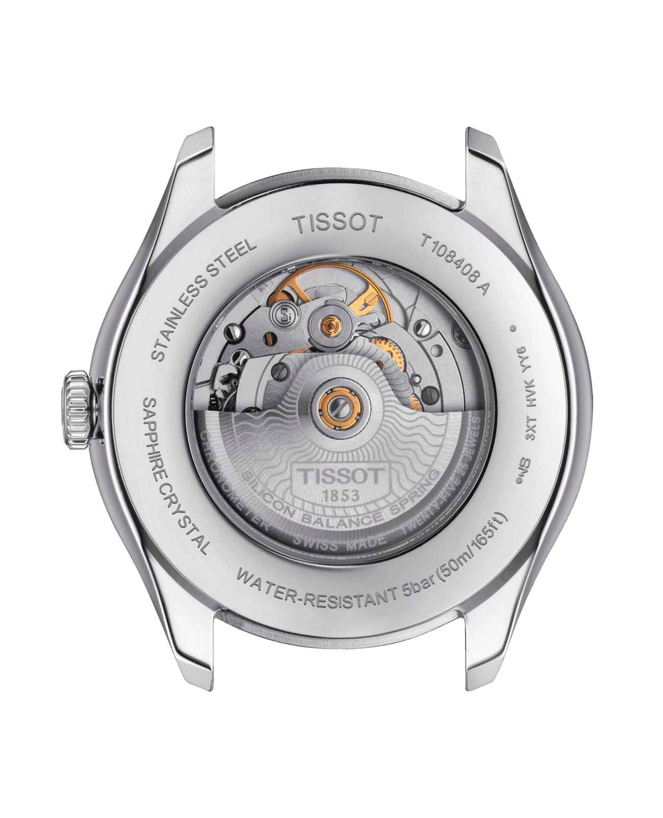 Tissot Tissot Ballade Powermatic 80 Silicium T108.408.22.278.01, t-classic швейцария мужские часы на браслете сталь c pvd покрытием боковой вид