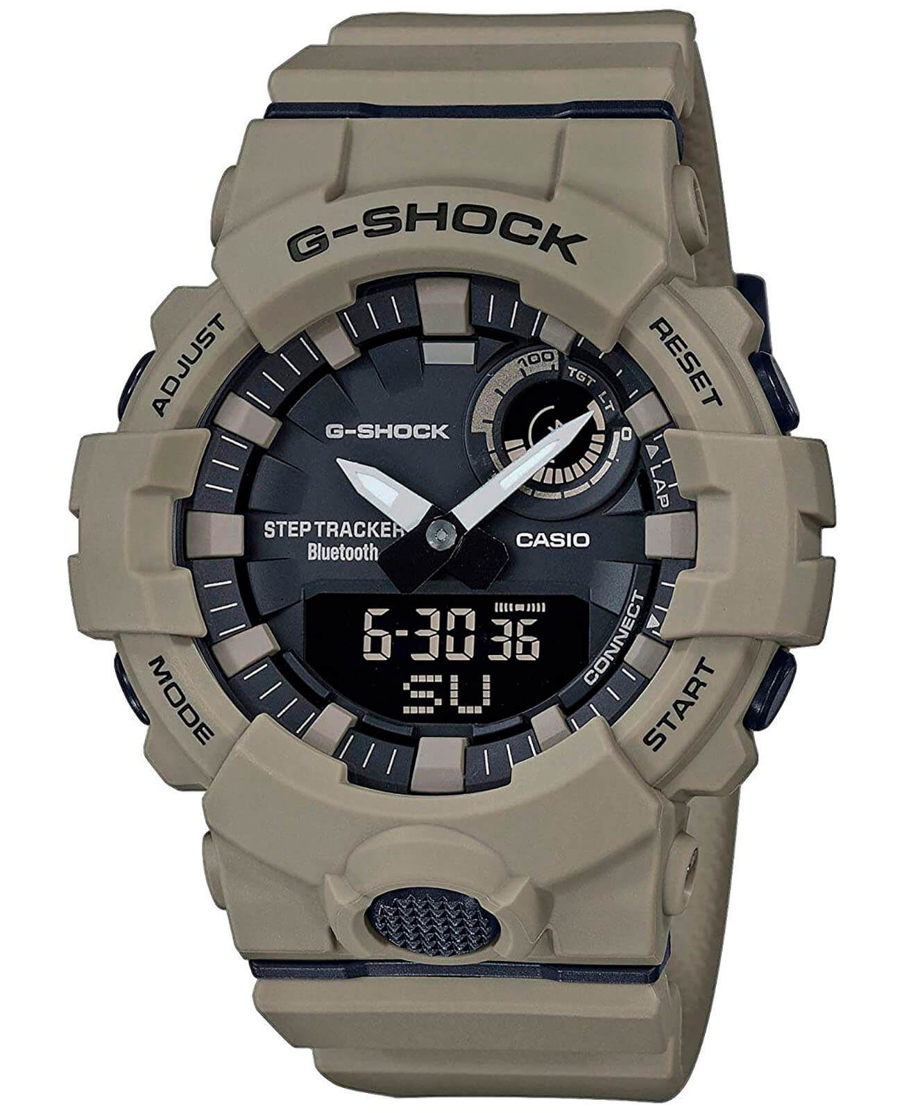 Casio Casio G-Shock GBA-800UC-5A G-SQUAD GBA-800UC-5A электронные мужские часы черный циферблат, браслет полимер — вид спереди