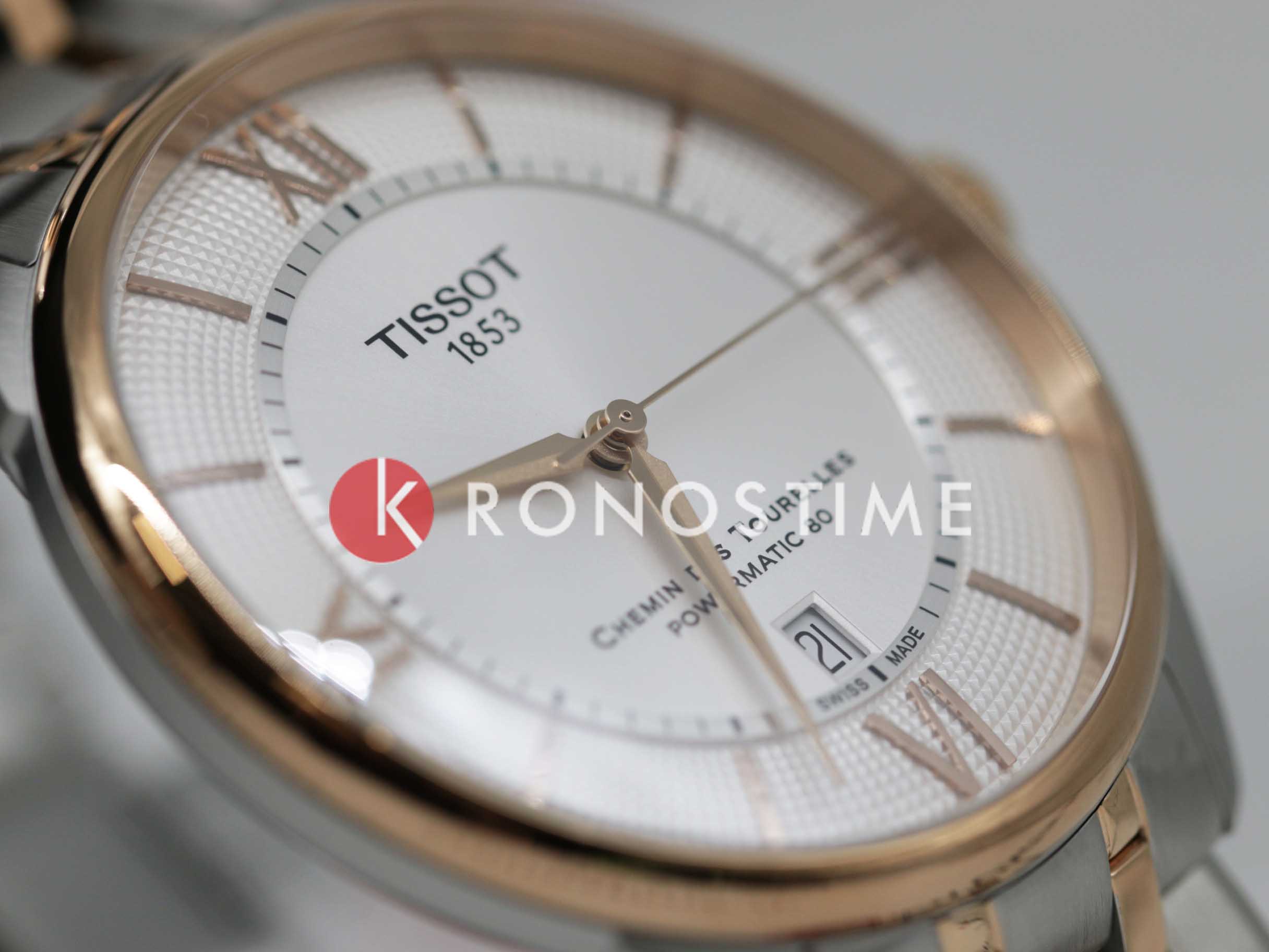 Tissot Tissot Chemin des Tourelles Powermatic 80 42 mm T139.407.22.038.00 механические мужские часы часы крупный план серый циферблата