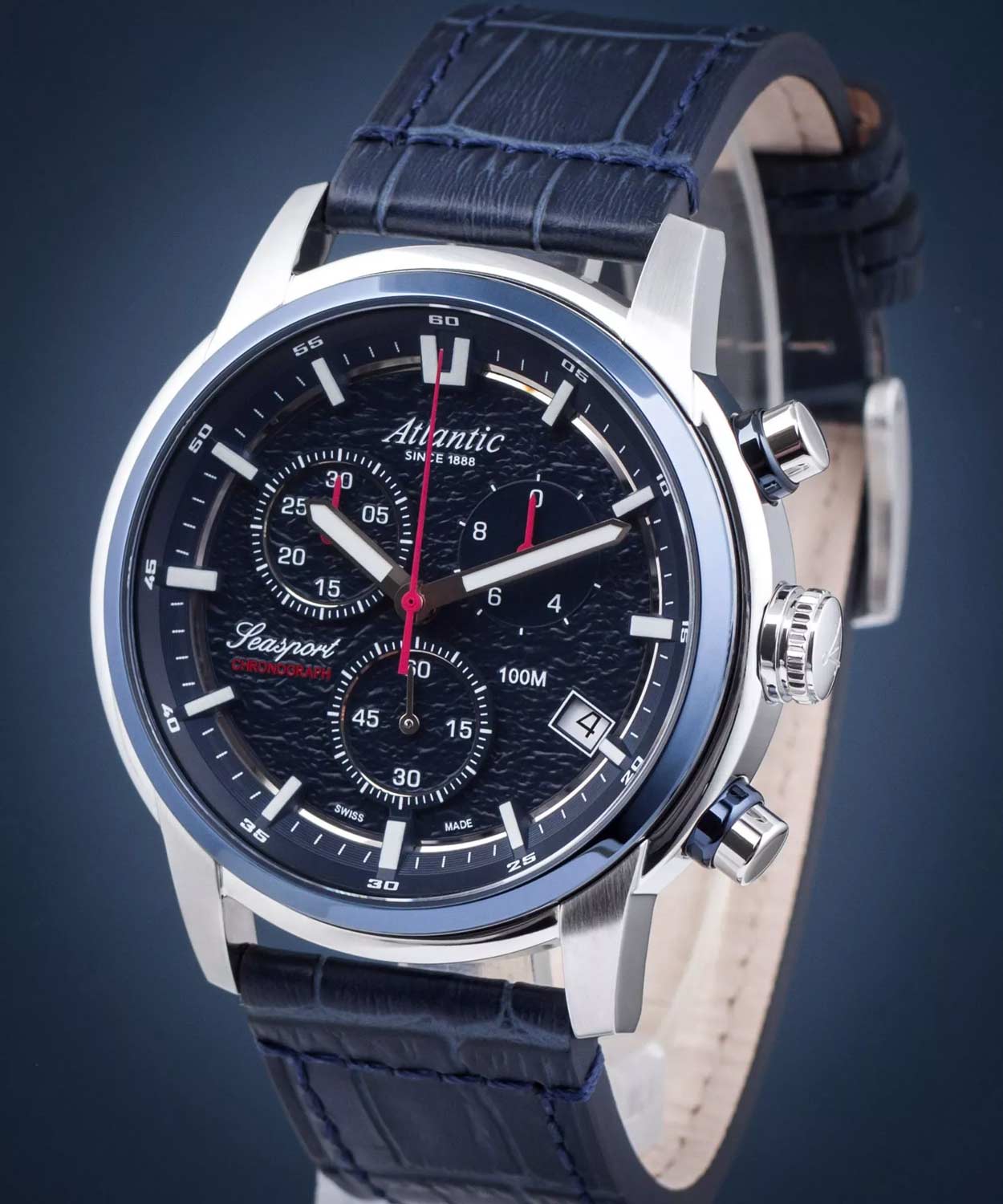 Atlantic Atlantic 87461.47.51 мужские часы синий циферблат на запястье