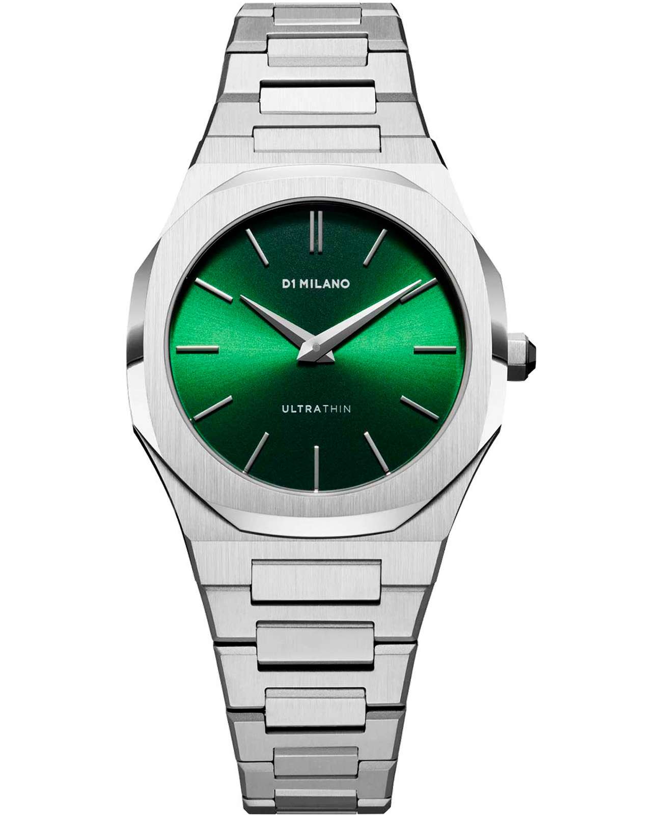 D1 Milano D1 Milano Ultra Thin UTBL11  UTBL11 кварцевые женские часы зеленый циферблат, браслет нержавеющая сталь — вид спереди
