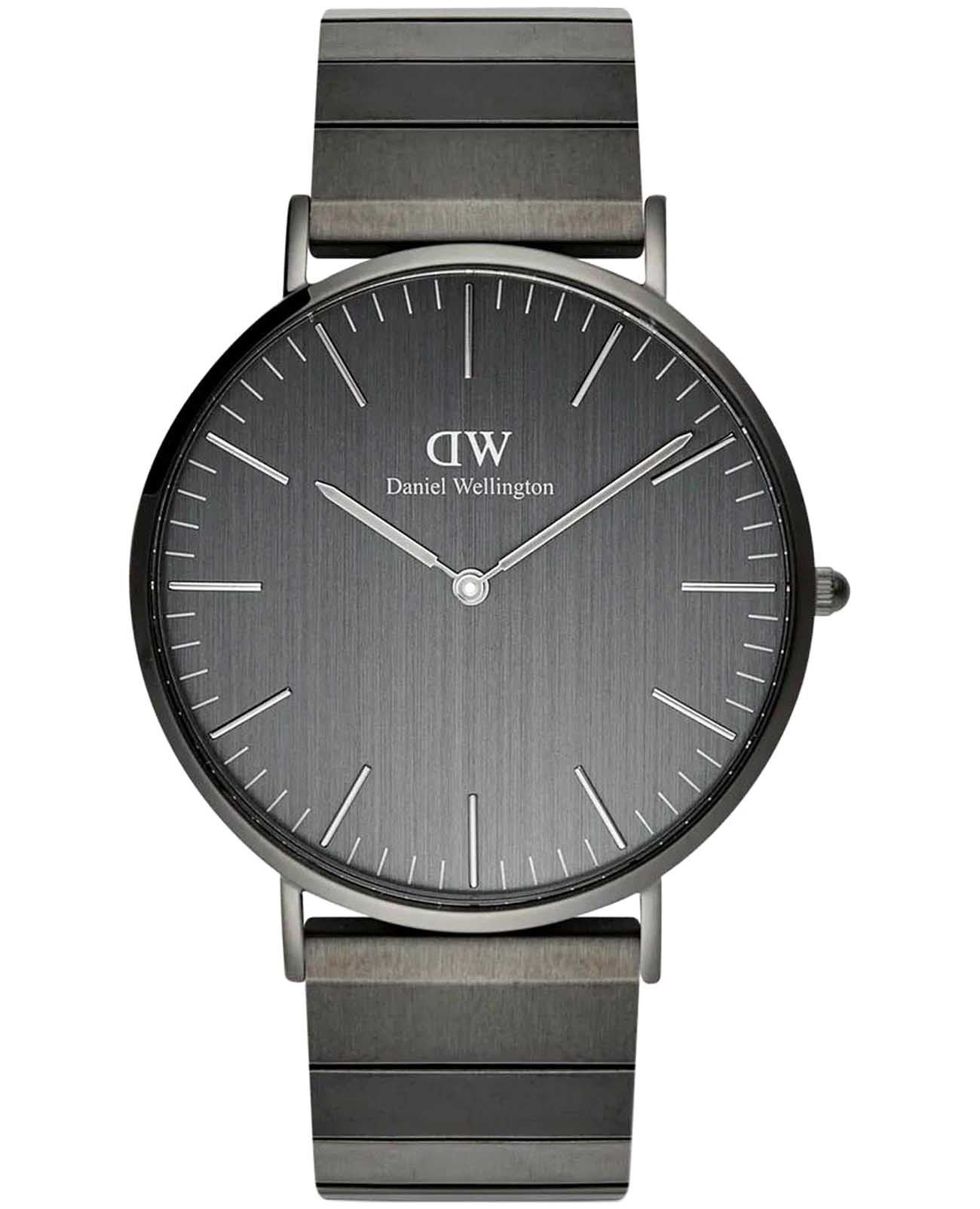 Daniel Wellington Daniel Wellington Classic DW00100777  DW00100777 кварцевые мужские часы серый циферблат, браслет нержавеющая сталь с pvd-покрытием — вид спереди