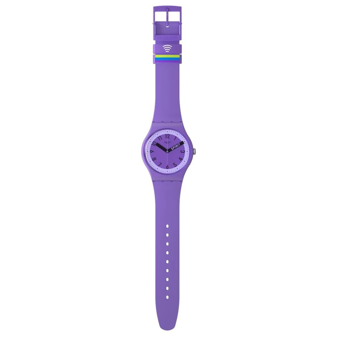 Swatch Swatch New Gent Biosourced Swatch Pay! SO29V100-5300, gent швейцария мужские часы на браслете силикон боковой вид