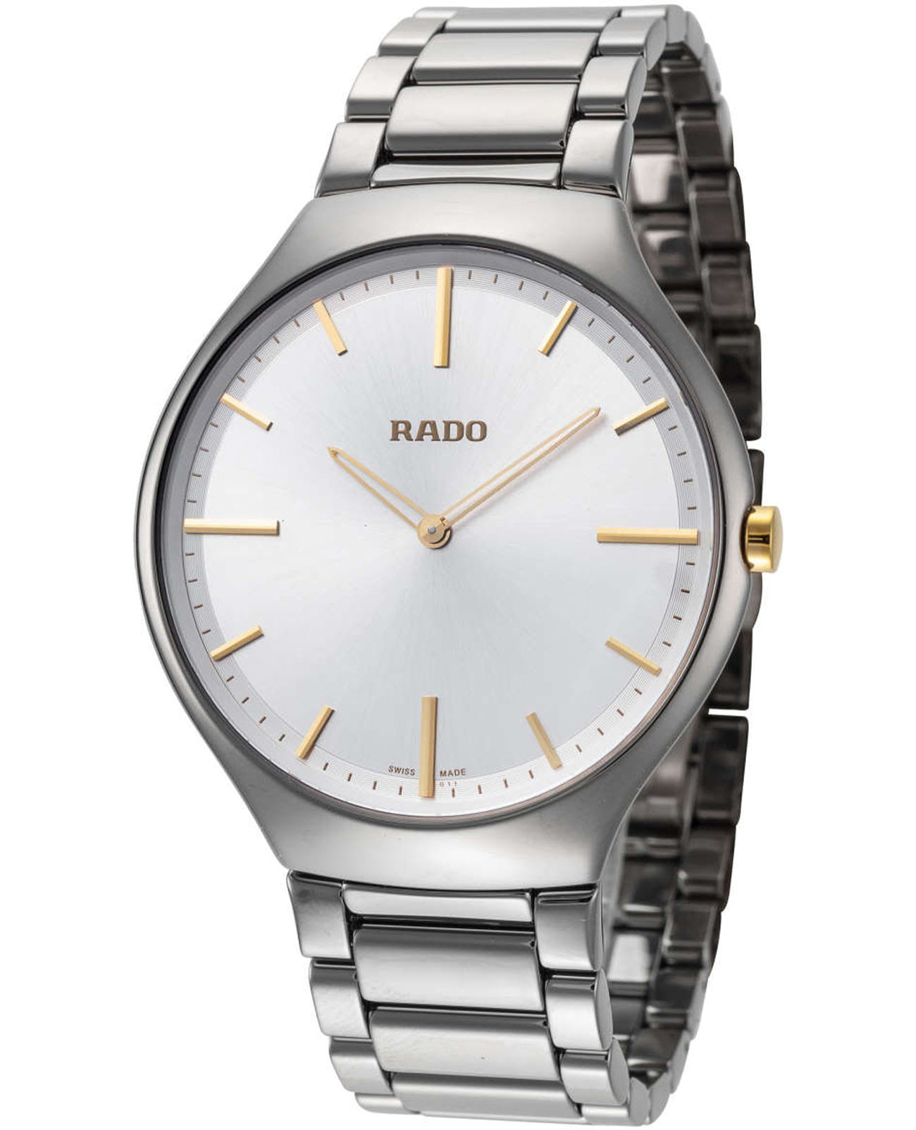Rado Rado True Thinline R27955112  R27955112 кварцевые мужские часы  циферблат, браслет высокотехнологичная керамика — вид спереди