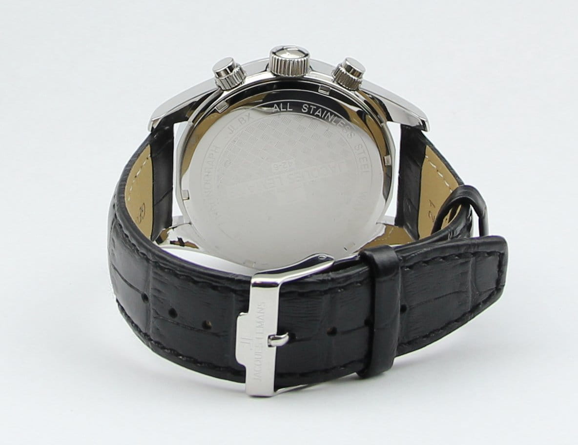 Jacques Lemans Jacques Lemans 42-6A,  австрия мужские часы на браслете кожаный боковой вид