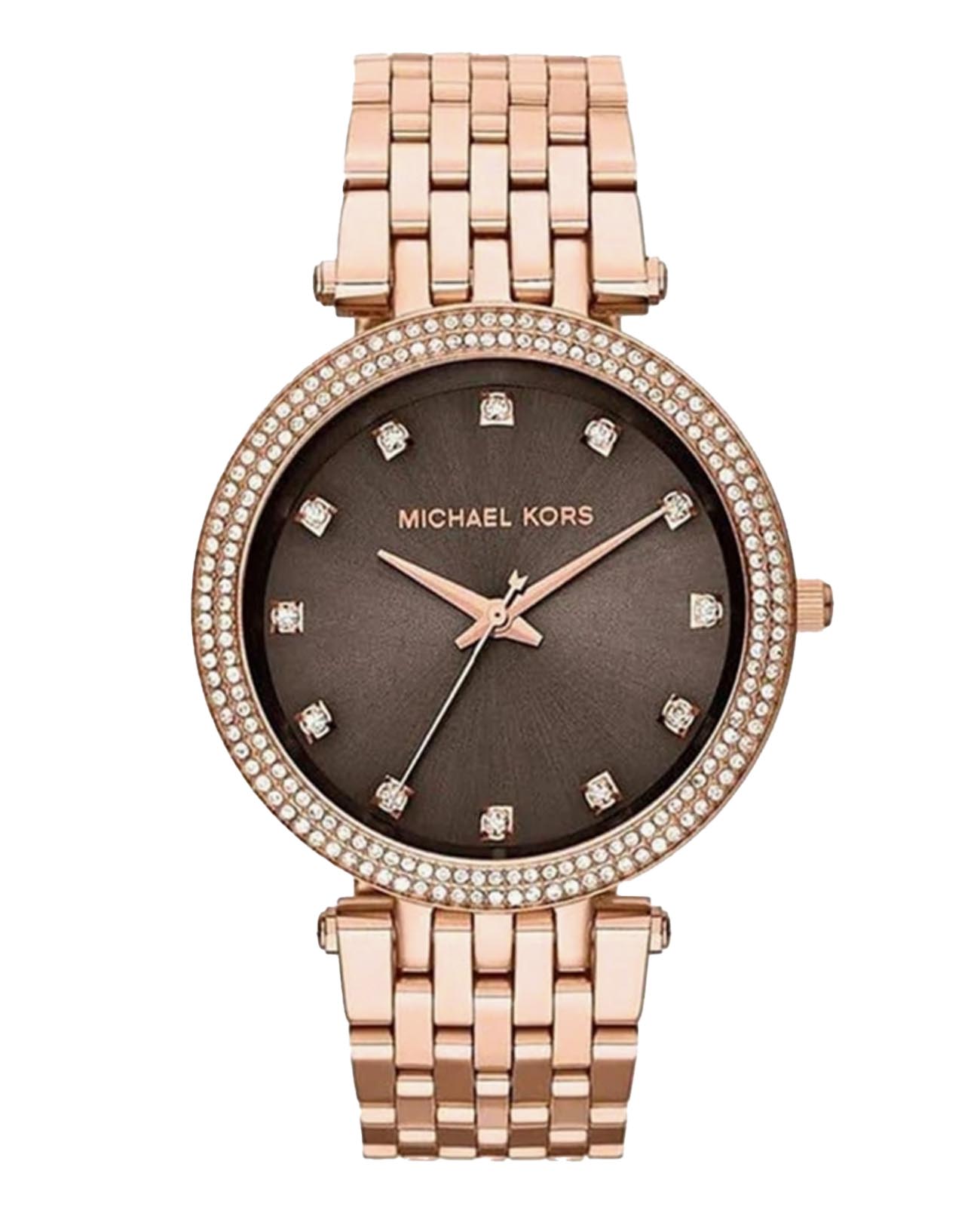 Michael Kors Michael Kors Darci MK3217  MK3217 кварцевые женские часы коричневый циферблат, браслет нержавеющая сталь с pvd-покрытием — вид спереди