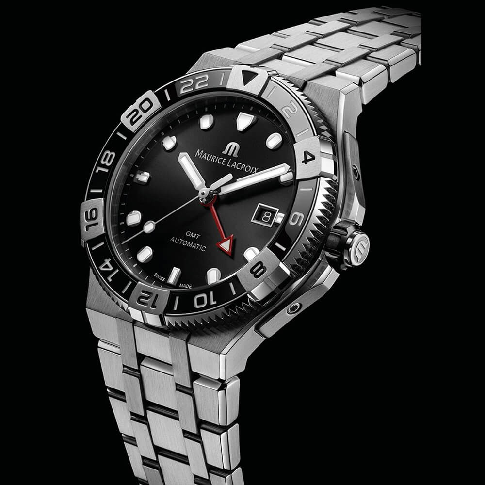 Оригинальные часы Maurice Lacroix Maurice Lacroix Aikon Venturer GMT AI6158-SS002-330-1 механические калибр механизма ml115 общий вид