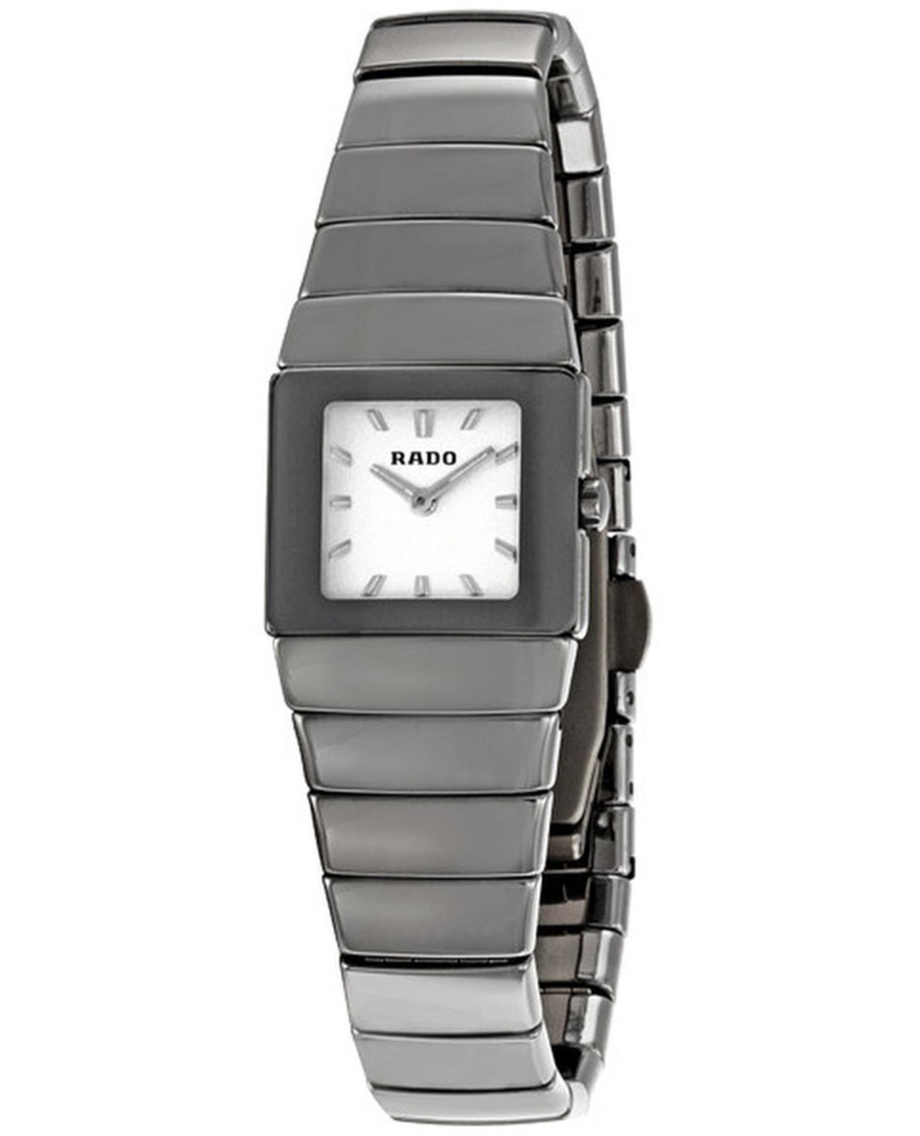 Rado Rado Sintra R13334142  R13334142 кварцевые женские часы белый циферблат, браслет керамика — вид спереди