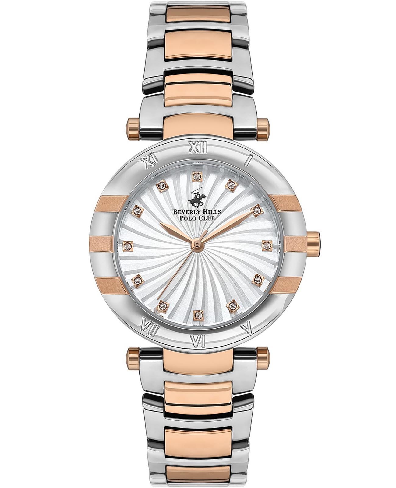 Beverly Hills Polo Club Beverly Hills Polo Club BP3565C.530  BP3565C.530 кварцевые женские часы белый циферблат, браслет нержавеющая сталь с ip-покрытием — вид спереди