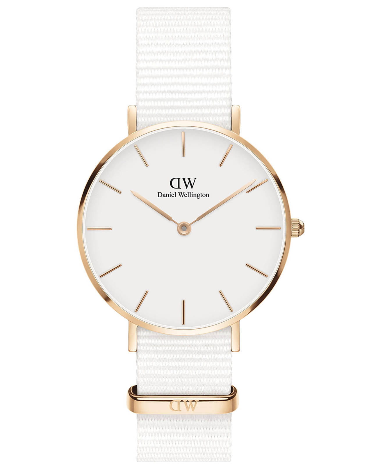 Daniel Wellington Daniel Wellington Petite Dover DW00100311  DW00100311 кварцевые женские часы белый циферблат, браслет нейлон — вид спереди
