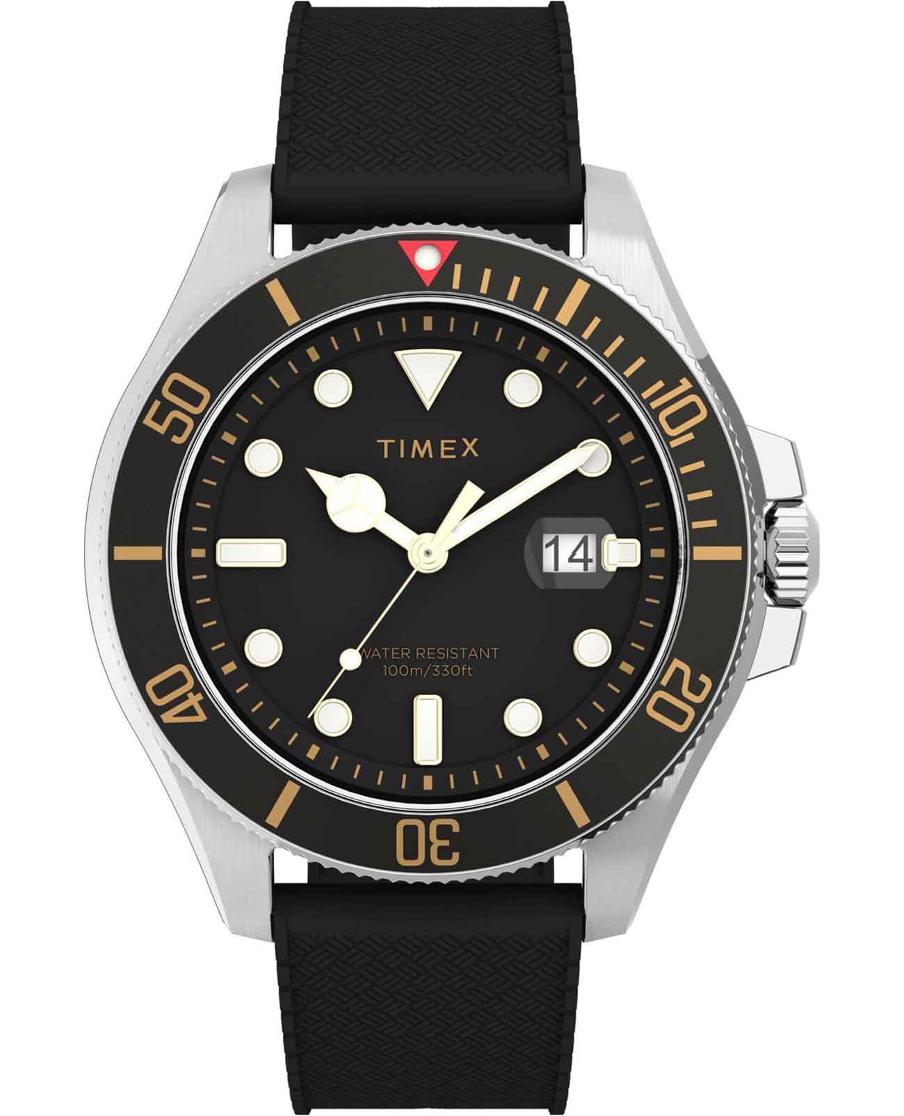 Timex Timex Harborside Coast TW2V27200  TW2V27200 кварцевые мужские часы черный циферблат, браслет силикон — вид спереди