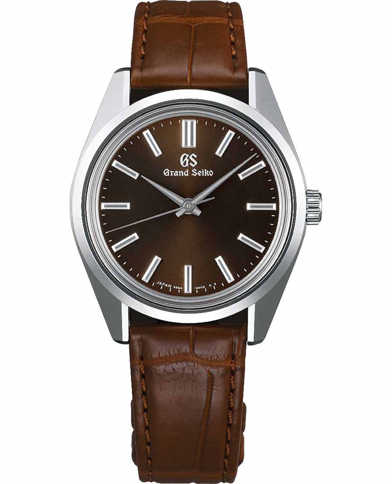 Seiko Seiko Grand Seiko SBGW293G  SBGW293G механические мужские часы коричневый циферблат, браслет кожаный — вид спереди