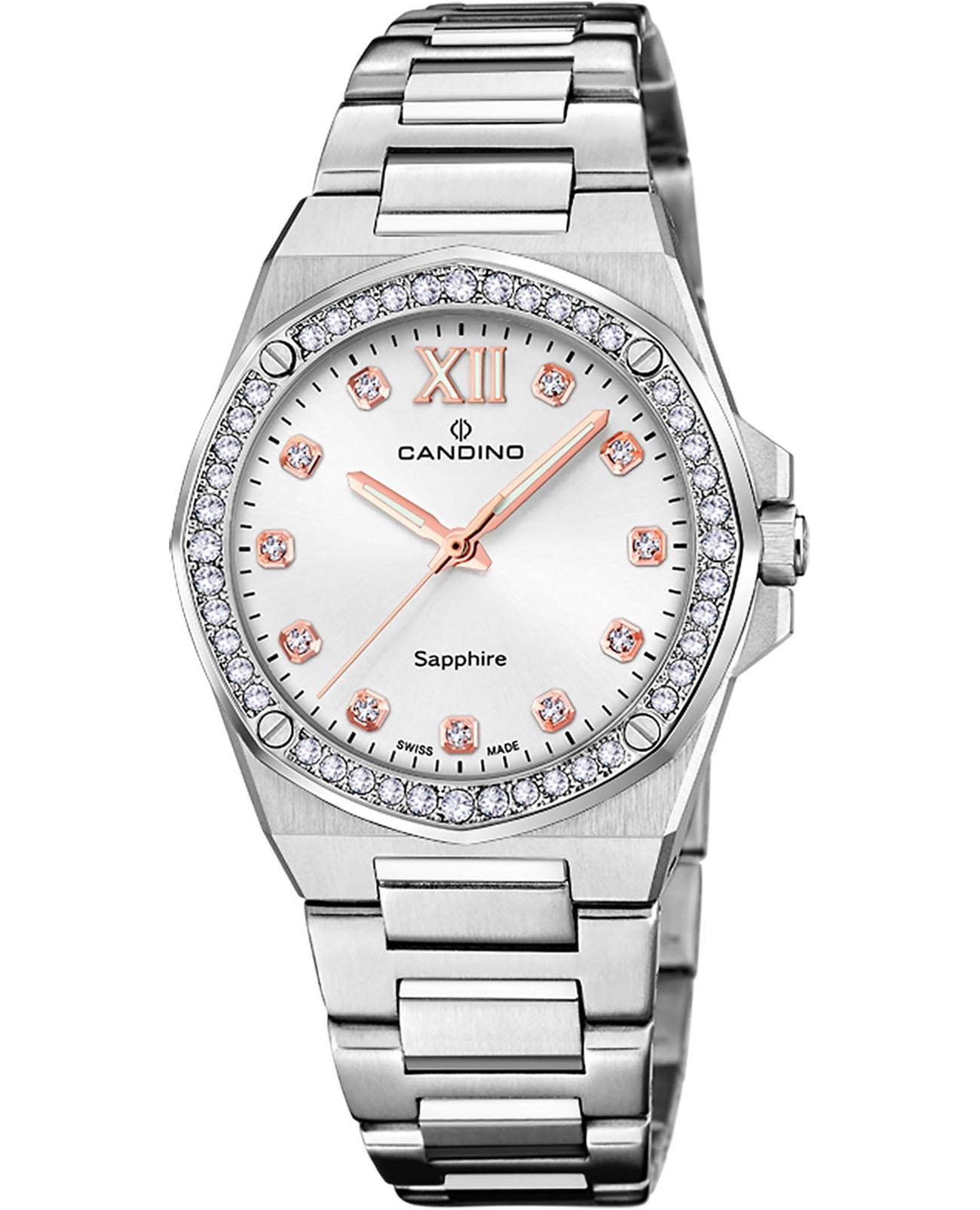 Candino Candino Lady Elegance C4751/1  C4751/1 кварцевые женские часы перламутровый циферблат, браслет нержавеющая сталь — вид спереди