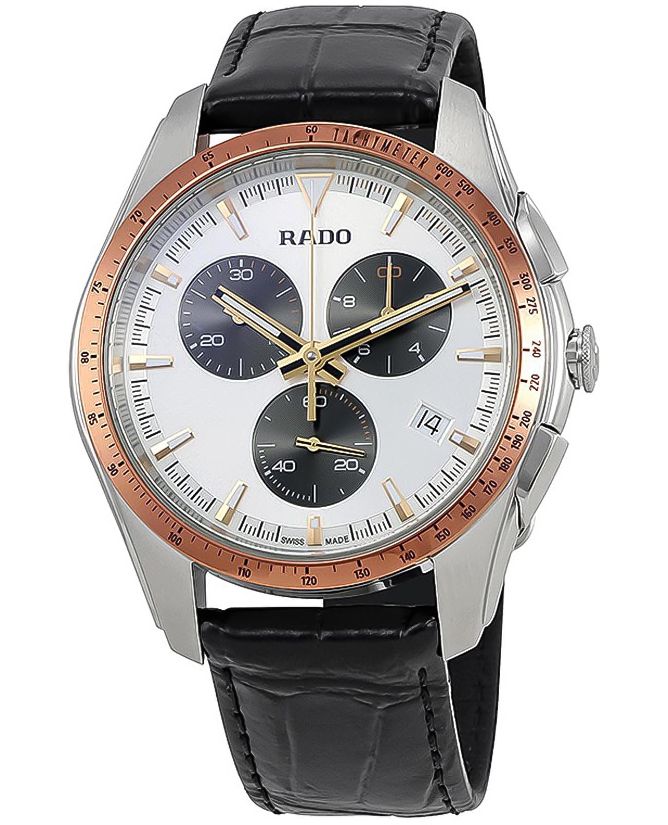 Rado Rado HyperChrome Chronograph R32259105, hyperchrome швейцария мужские часы на браслете кожаный боковой вид