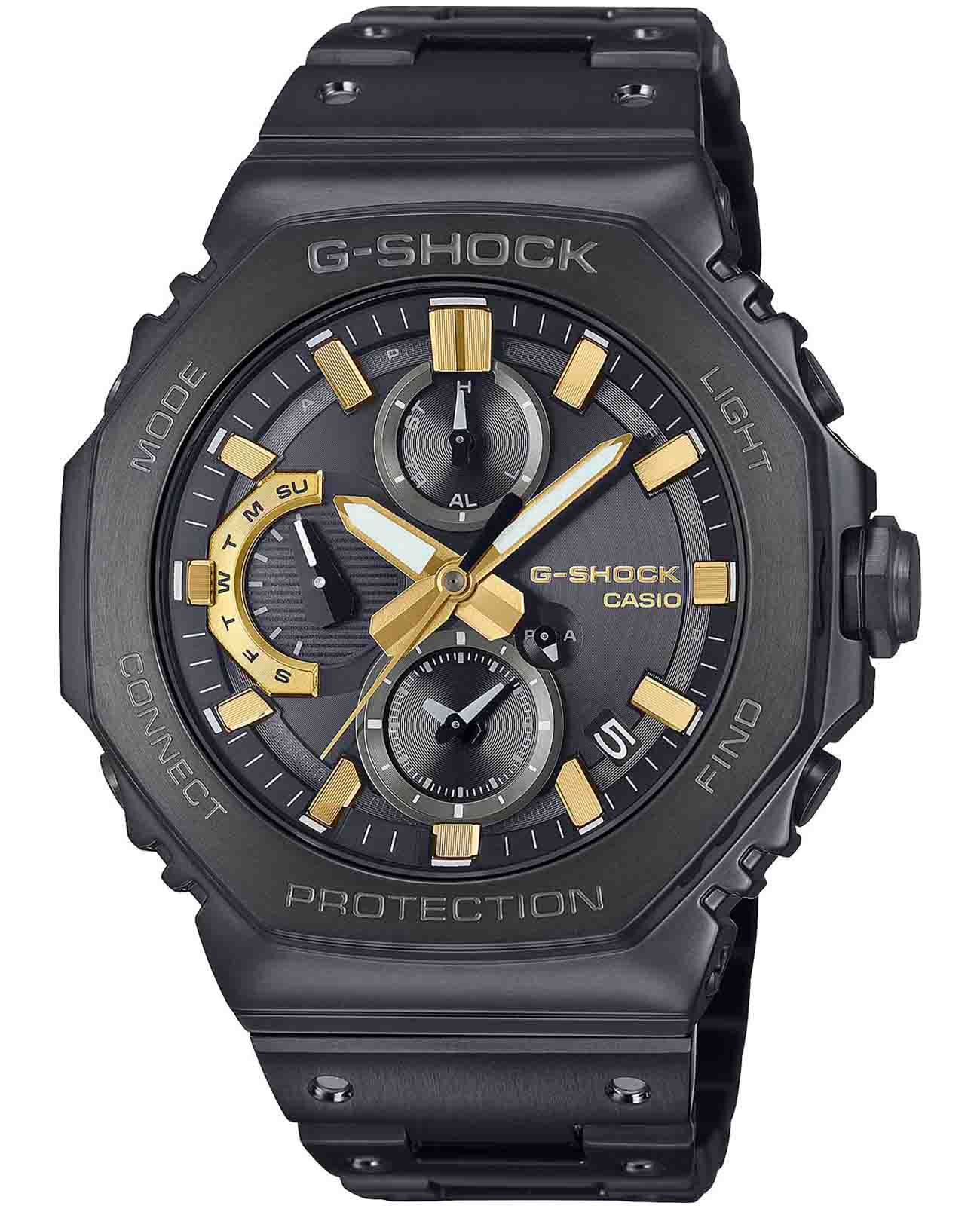 Casio Casio G-Shock GMC-B2100ZE-1A Premium GMC-B2100ZE-1A электронные мужские часы черный циферблат, браслет нержавеющая сталь с pvd-покрытием — вид спереди