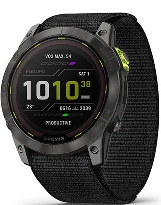 Garmin Garmin Enduro 010-02754-01  010-02754-01 электронные мужские часы  циферблат, браслет нейлон — вид спереди