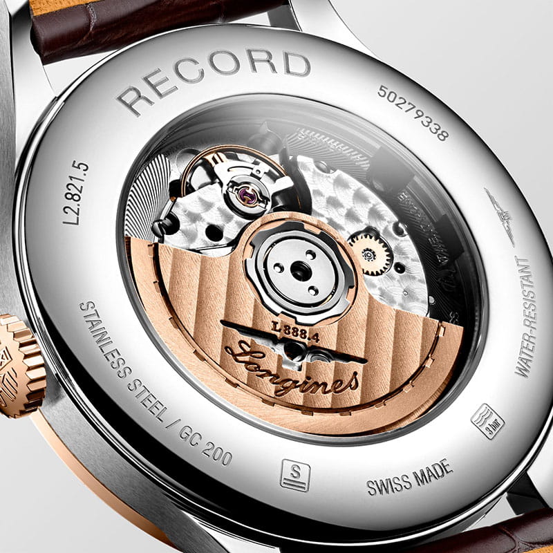 Longines Longines Record Collection L2.821.5.11.2, record швейцария мужские часы на браслете кожаный боковой вид