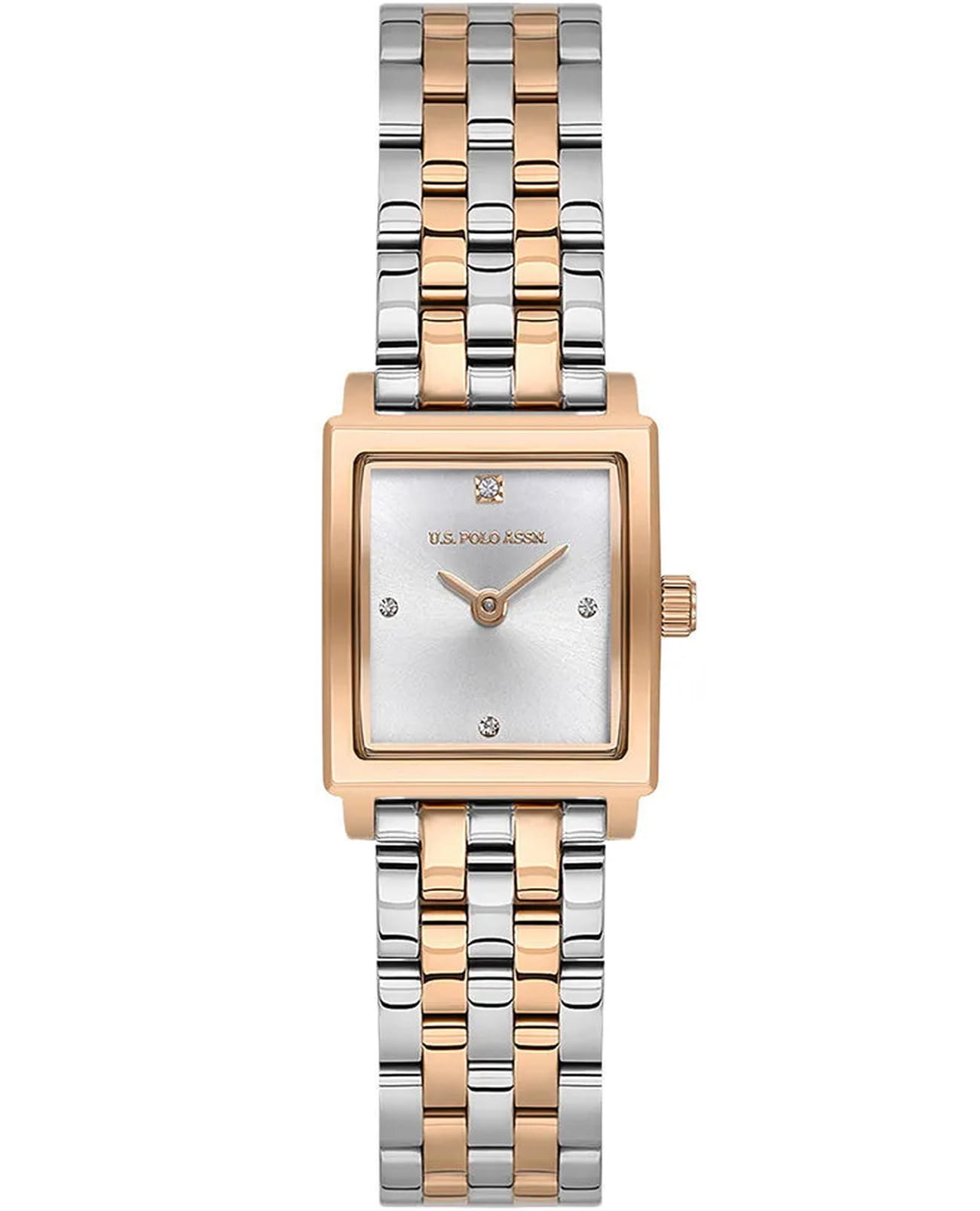 U.S. Polo Assn. U.S. Polo Assn. Stile USPA2107-03  USPA2107-03 кварцевые женские часы серебристый циферблат, браслет нержавеющая сталь с ip-покрытием — вид спереди