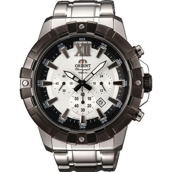 Orient Orient TW03002W (FTW03002W)  FTW03002W  мужские часы белый циферблат, браслет  — вид спереди