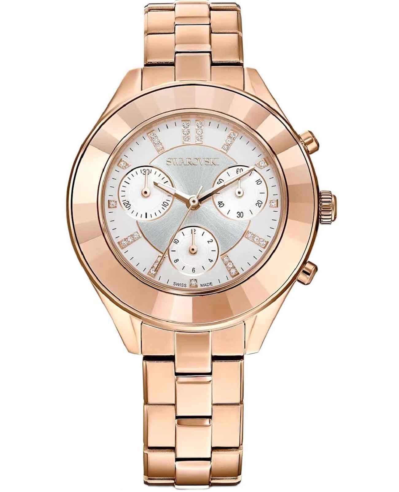 Swarovski Swarovski Octea Lux Sport 5612194  5612194 кварцевые женские часы серебристый циферблат, браслет нержавеющая сталь с pvd-покрытием — вид спереди