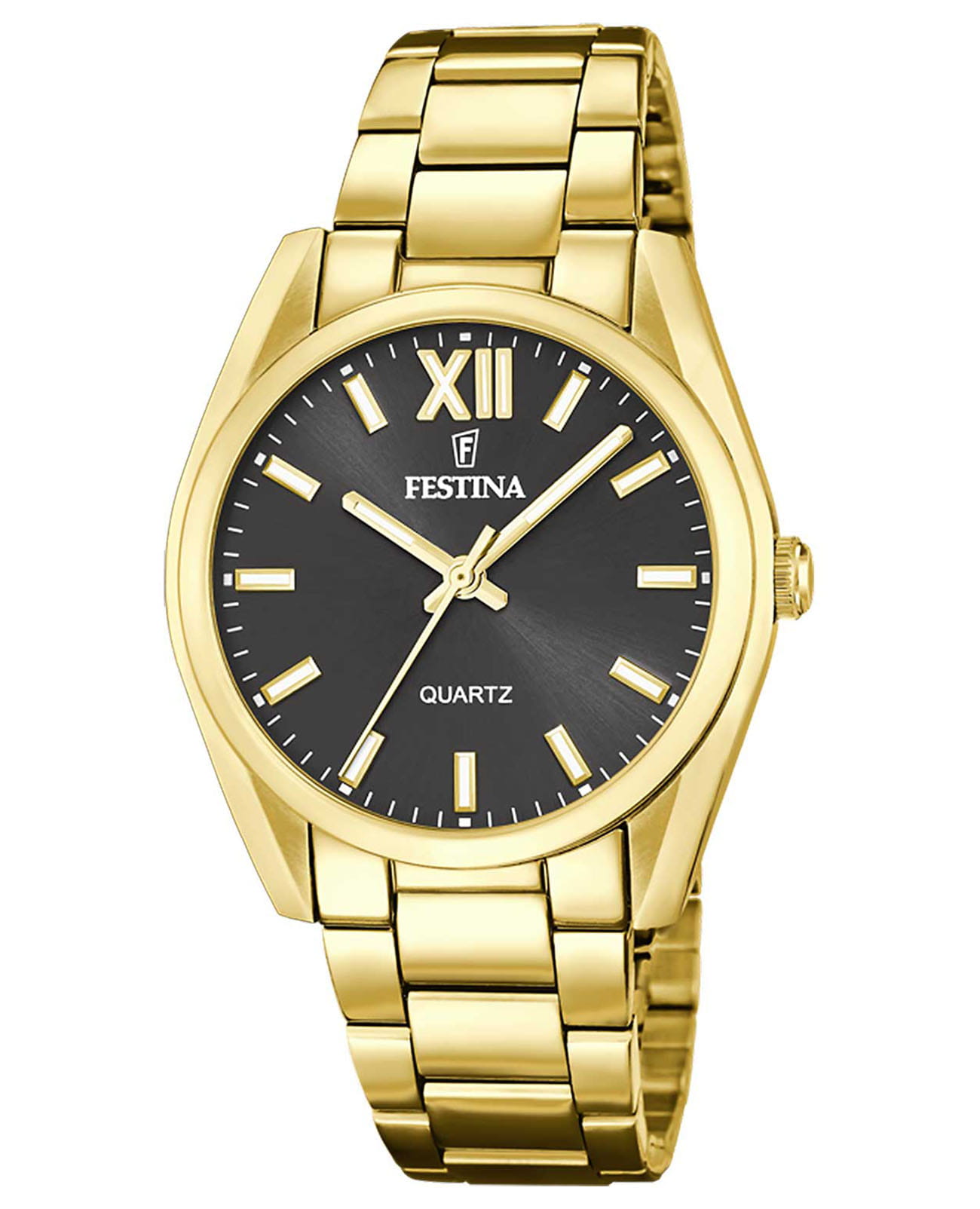 Festina Festina Boyfriend F20640/6  F20640/6 кварцевые женские часы черный циферблат, браслет нержавеющая сталь с pvd-покрытием — вид спереди