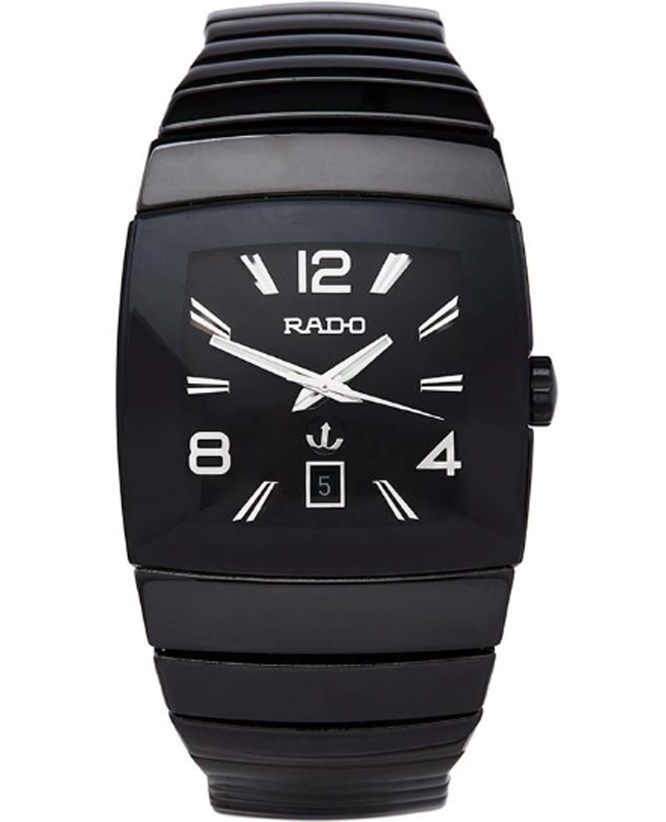 Rado Rado Sintra R13691152  R13691152 кварцевые мужские часы черный циферблат, браслет керамика — вид спереди