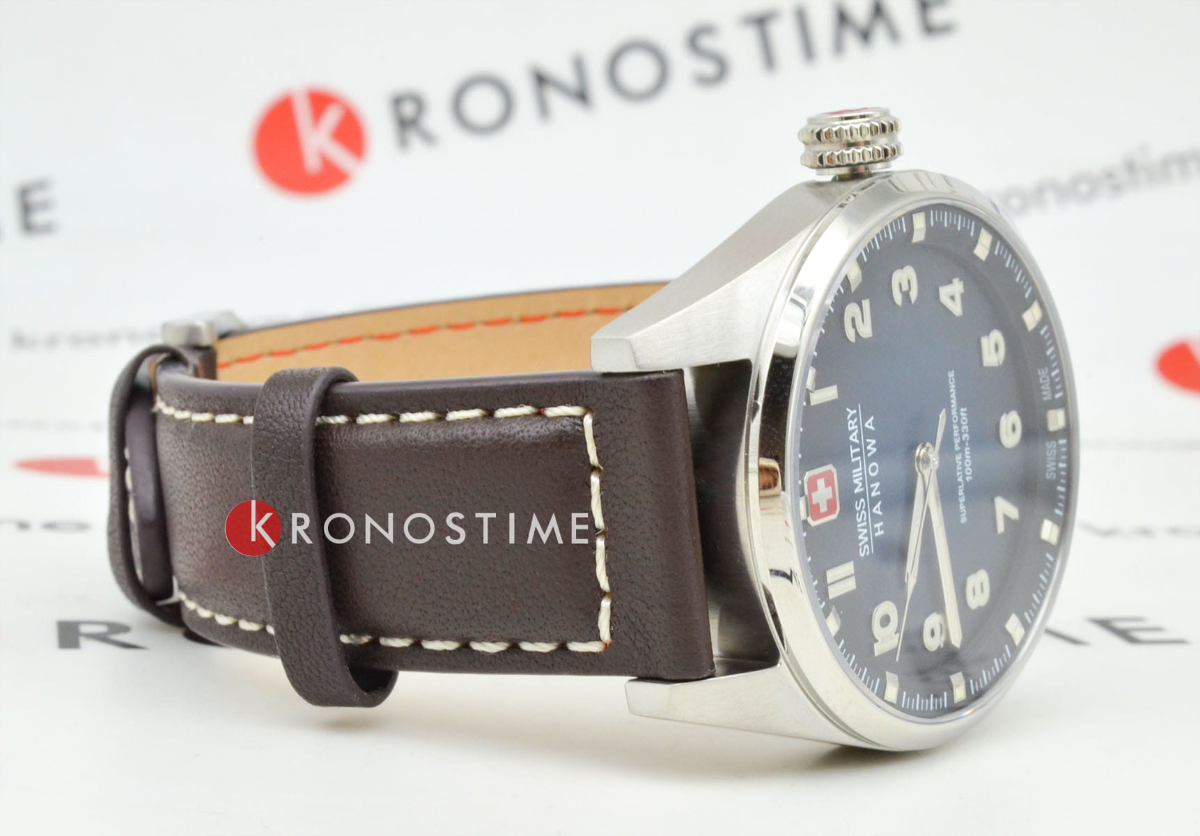 Swiss Military Hanowa Swiss Military Hanowa Greyhound SMWGA0001502 кварцевые мужские часы часы крупный план синий циферблата