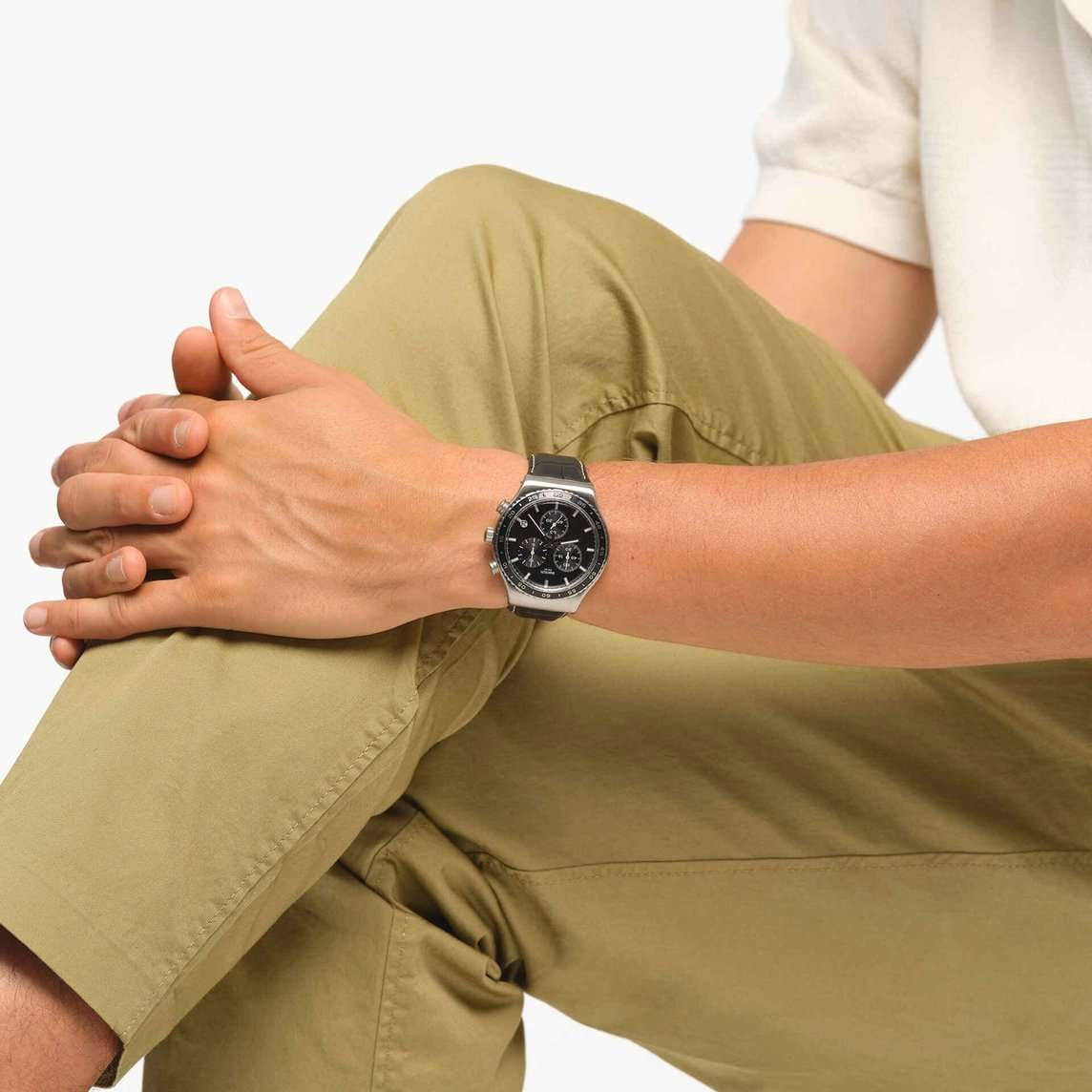 Swatch Swatch I New Chrono YVS495  — детали корпуса и кожаный