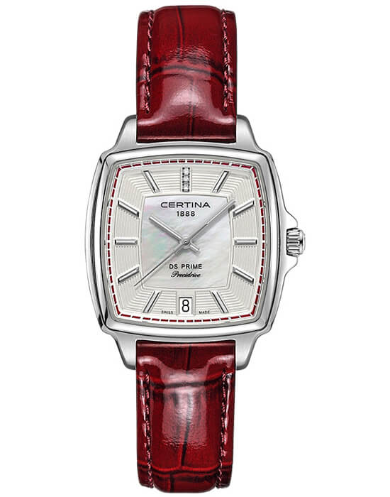 Certina Certina DS Prime C028.310.16.426.00  C0283101642600 кварцевые женские часы белый циферблат, браслет кожаный — вид спереди