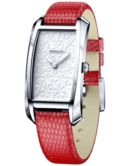 Sokolov 120.30.00.000.03.03.2  120.30.00.000.03.03.2 кварцевые женские часы белый циферблат, браслет кожаный — вид спереди