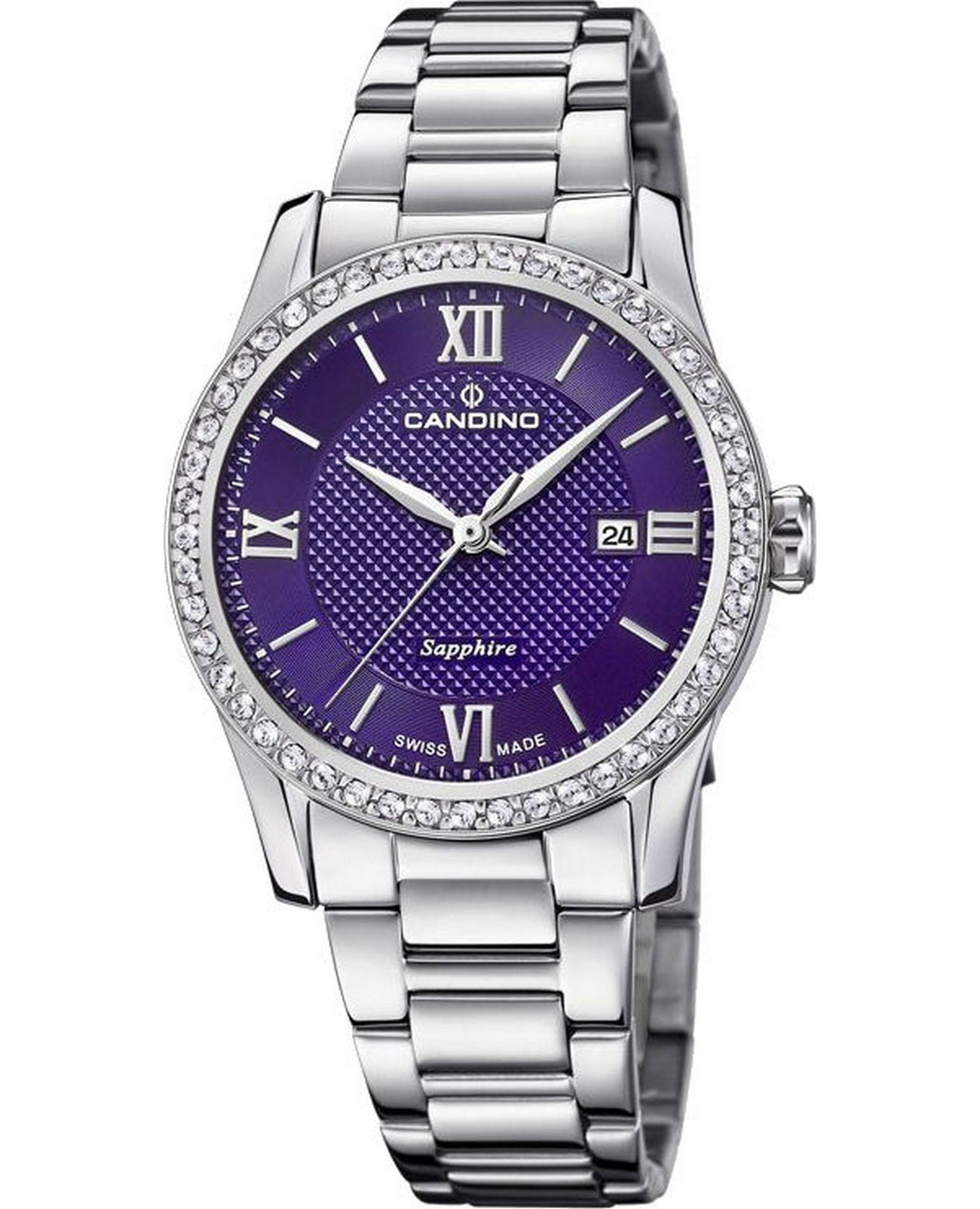 Candino Candino Elegance C4740/3  C4740/3 кварцевые женские часы фиолетовый циферблат, браслет нержавеющая сталь — вид спереди