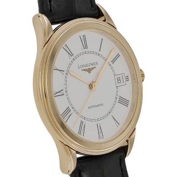 Longines Longines Flagship L4.774.8.21.2, flagship швейцария мужские часы на браслете кожаный боковой вид