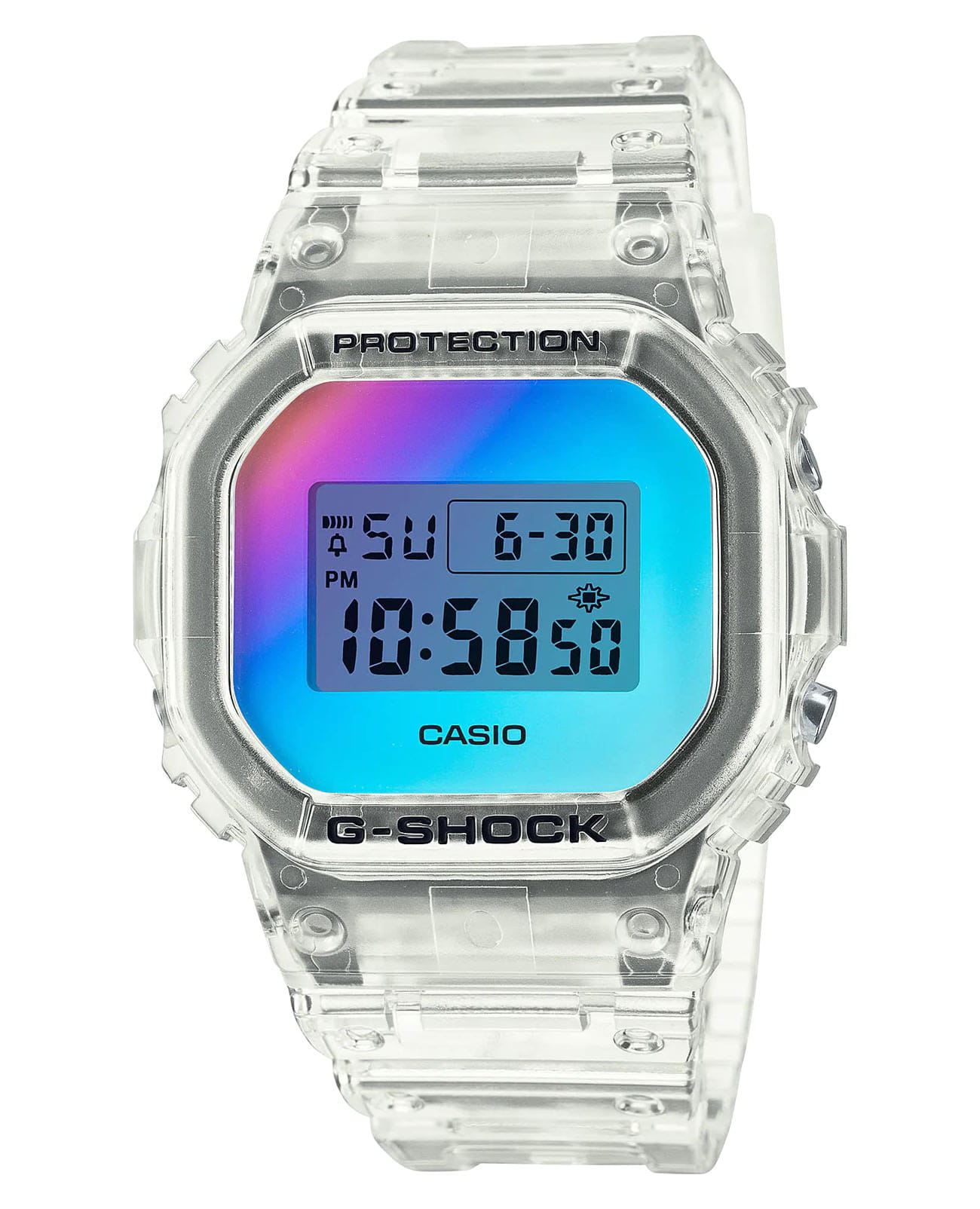 Casio Casio G-Shock DW-5600SRS-7 DW-5600 DW-5600SRS-7 электронные мужские часы  циферблат, браслет пластик — вид спереди