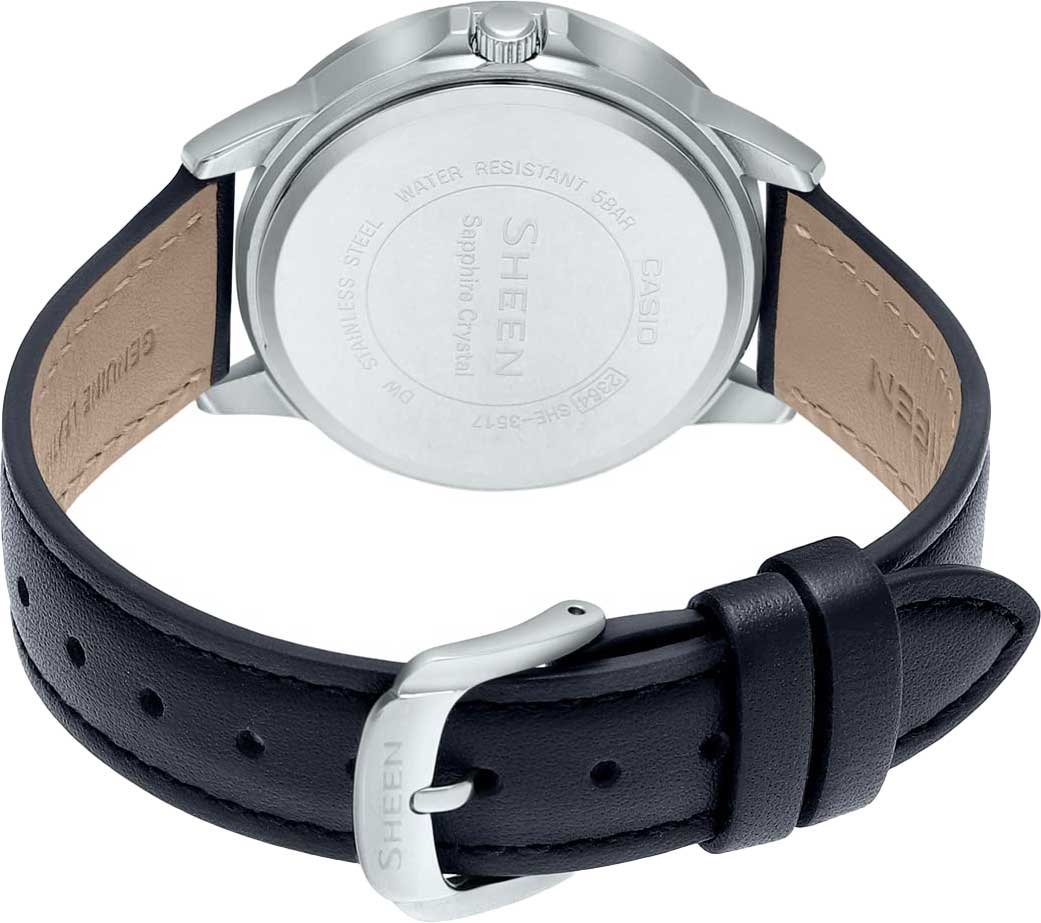 Casio Casio Sheen SHE-3517L-1AUEF, sheen япония женские часы на браслете кожаный боковой вид