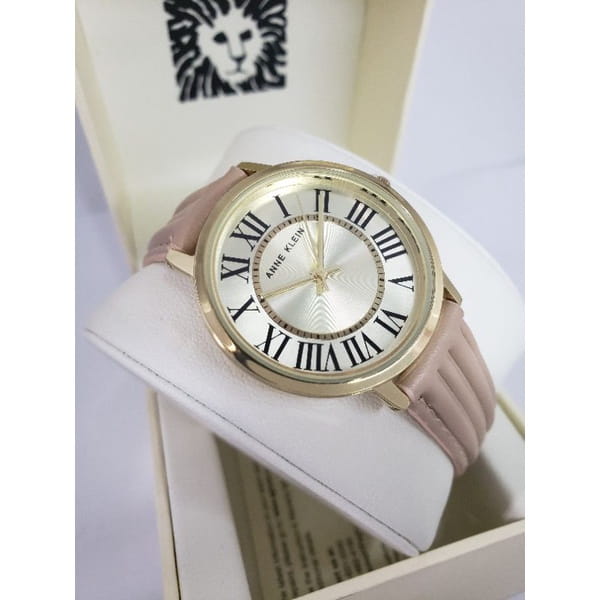 Anne Klein Anne Klein Leather 3836GPTN сша наручные женские часы заводная головка с логотипом Anne Klein
