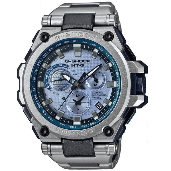 Casio Casio G-Shock Premium MTG-G1000RS-2A MTG MTG-G1000RS-2A электронные мужские часы голубой циферблат, браслет пластик — вид спереди