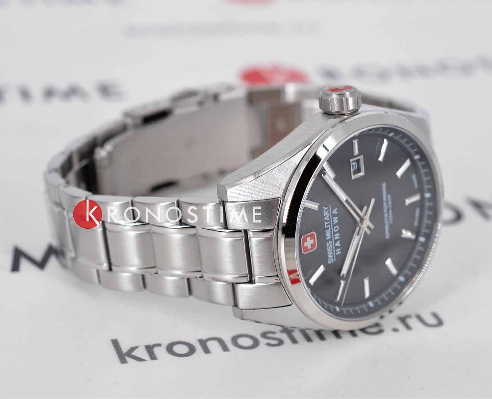 Swiss Military Hanowa Swiss Military Hanowa Pioneer SMWGH0004101,  швейцария мужские часы на браслете нержавеющая сталь 316l боковой вид