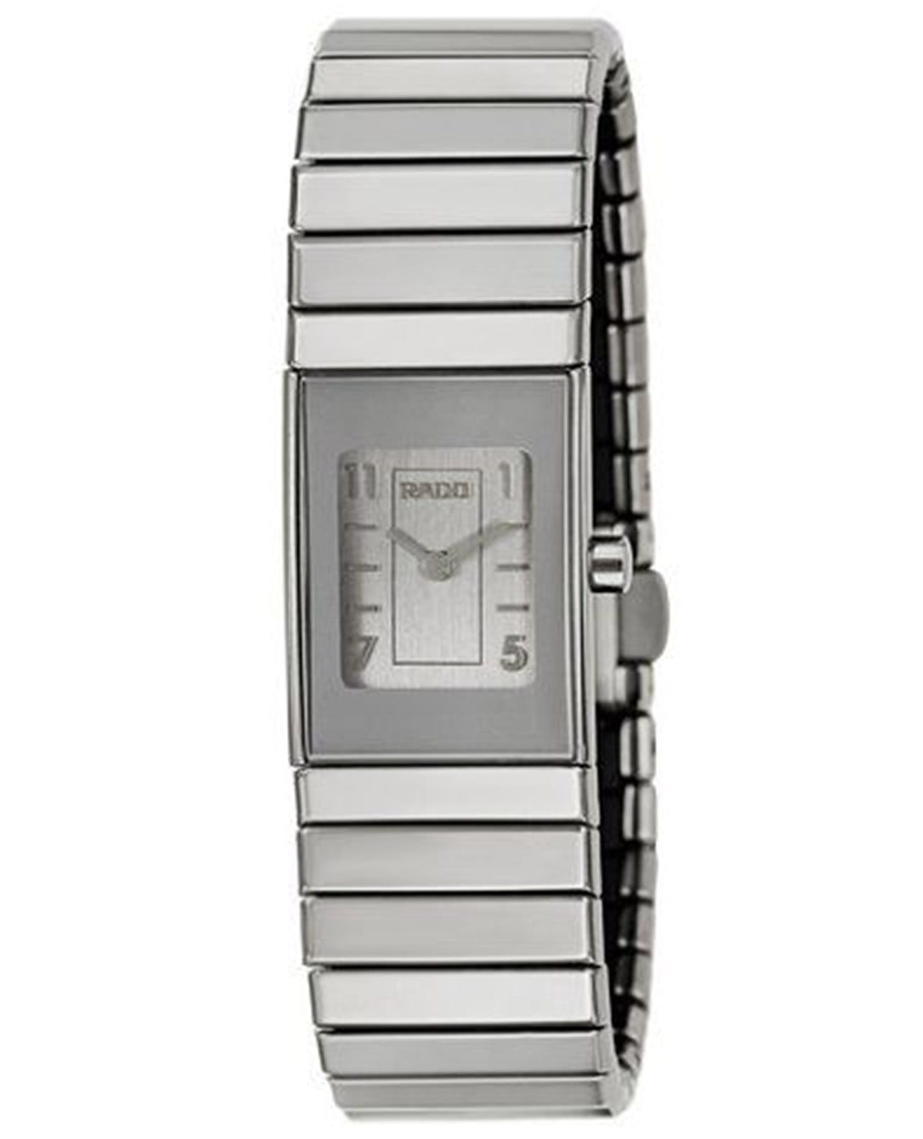 Rado Rado Ceramica R21642122  R21642122 кварцевые женские часы серебристый циферблат, браслет керамика — вид спереди