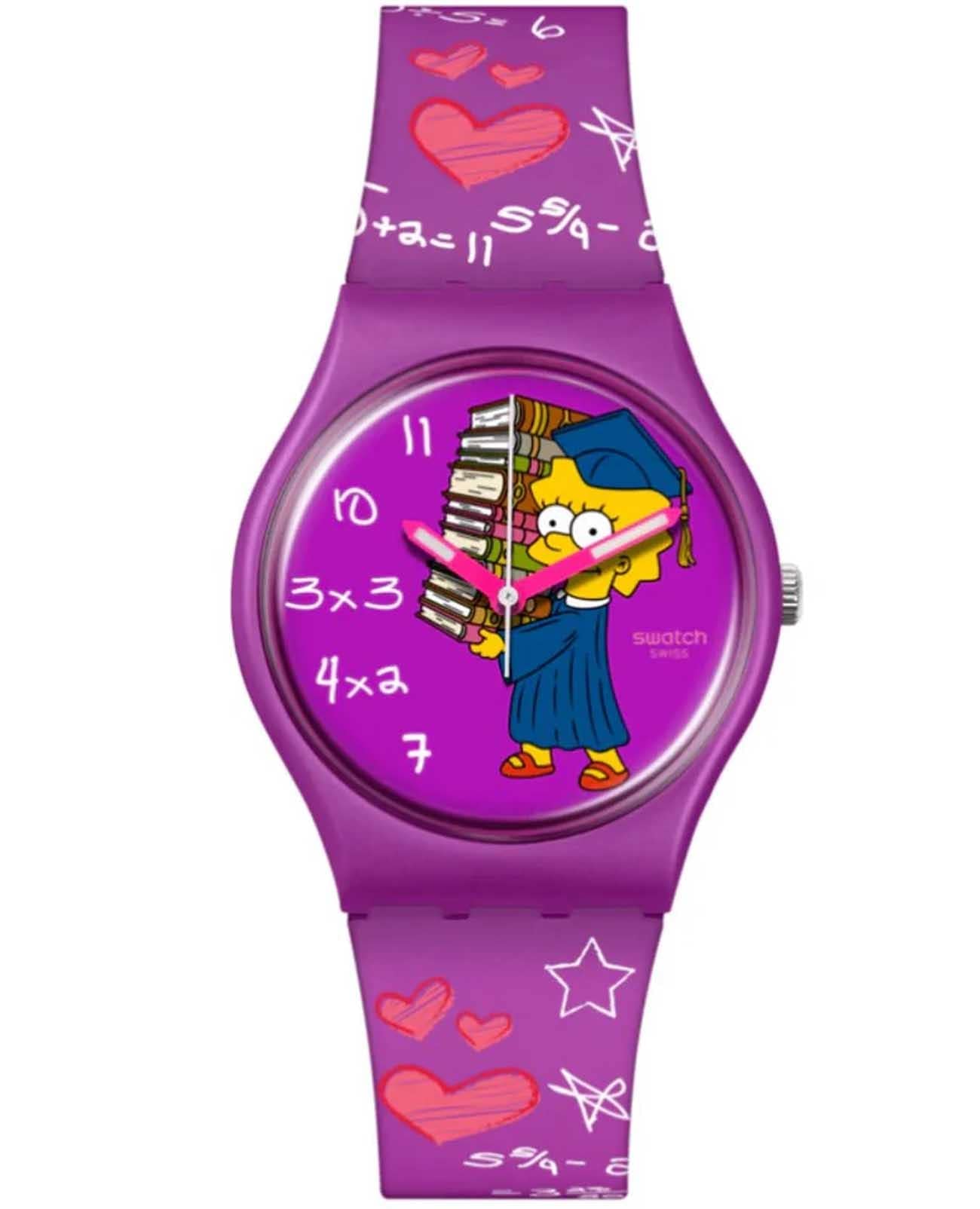 Swatch Swatch Gent Biosourced Standart SO28Z118  SO28Z118 кварцевые женские часы фиолетовый циферблат, браслет силикон — вид спереди