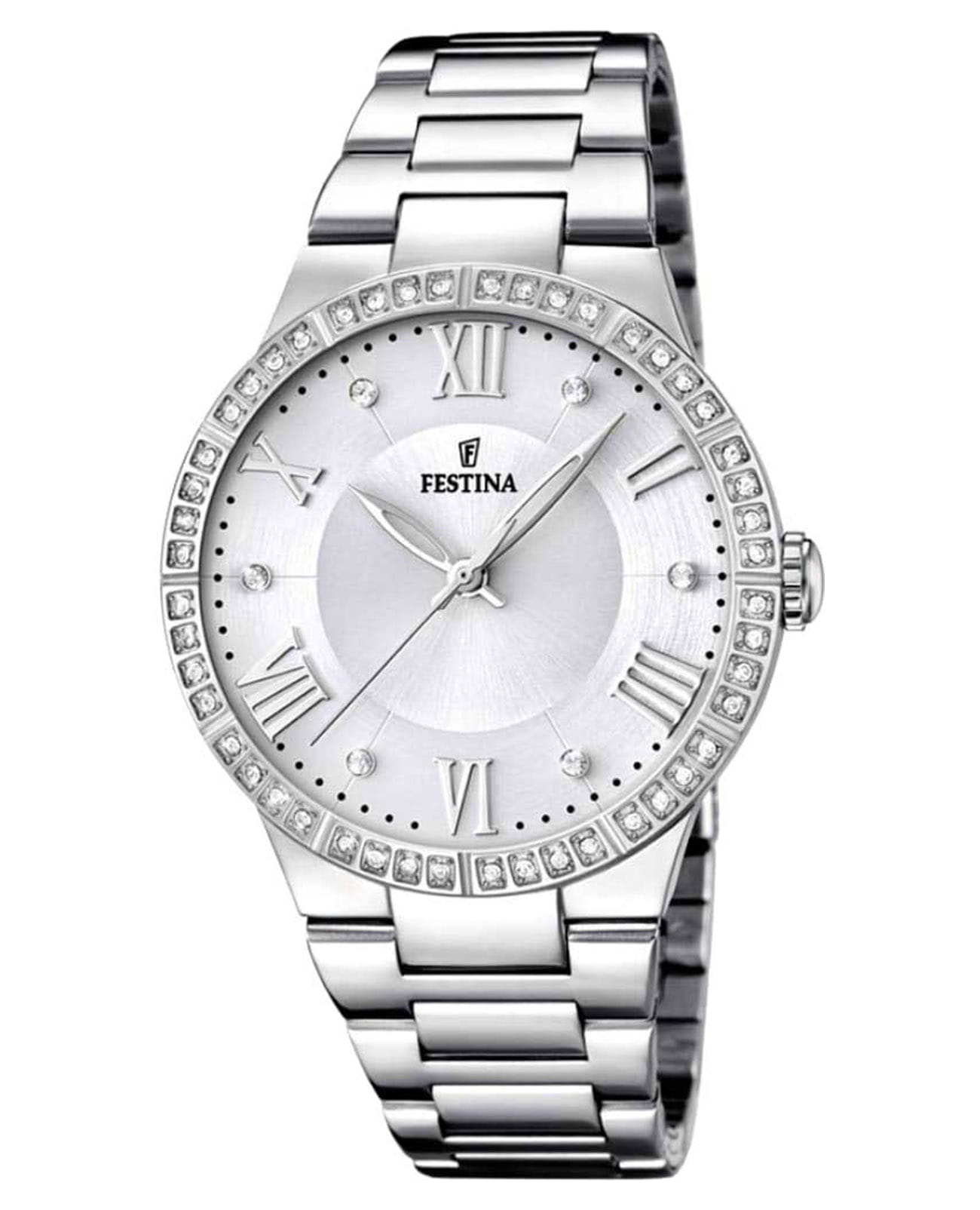 Festina Festina Boyfriend F16719/1  F16719/1 кварцевые женские часы серебристый циферблат, браслет нержавеющая сталь 316l — вид спереди