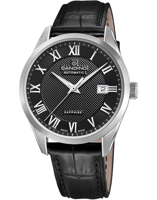 Candino Candino Classic C4710/4  C4710/4 механические мужские часы черный циферблат, браслет кожаный — вид спереди
