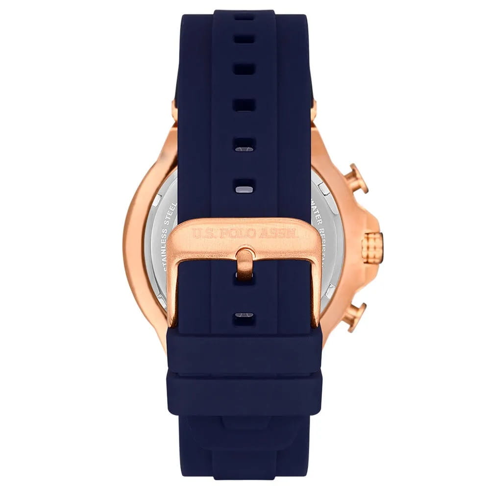 U.S. Polo Assn. U.S. Polo Assn. Crossing USPA1076-04,  сша мужские часы на браслете силикон боковой вид