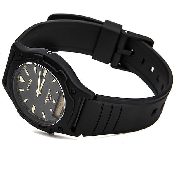 Casio Casio Collection AW-49HE-1AVDF (AW-49HE-1A) кварцевые мужские часы часы крупный план черный циферблата