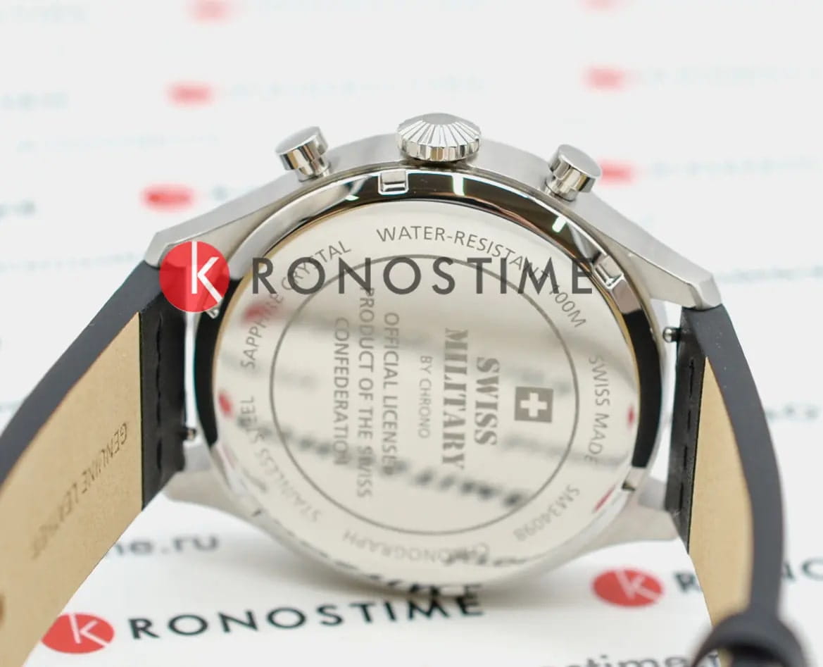 Swiss Military by Chrono Swiss Military by Chrono Vintage Chronograph SM34098.06,  швейцария мужские часы на браслете кожаный боковой вид